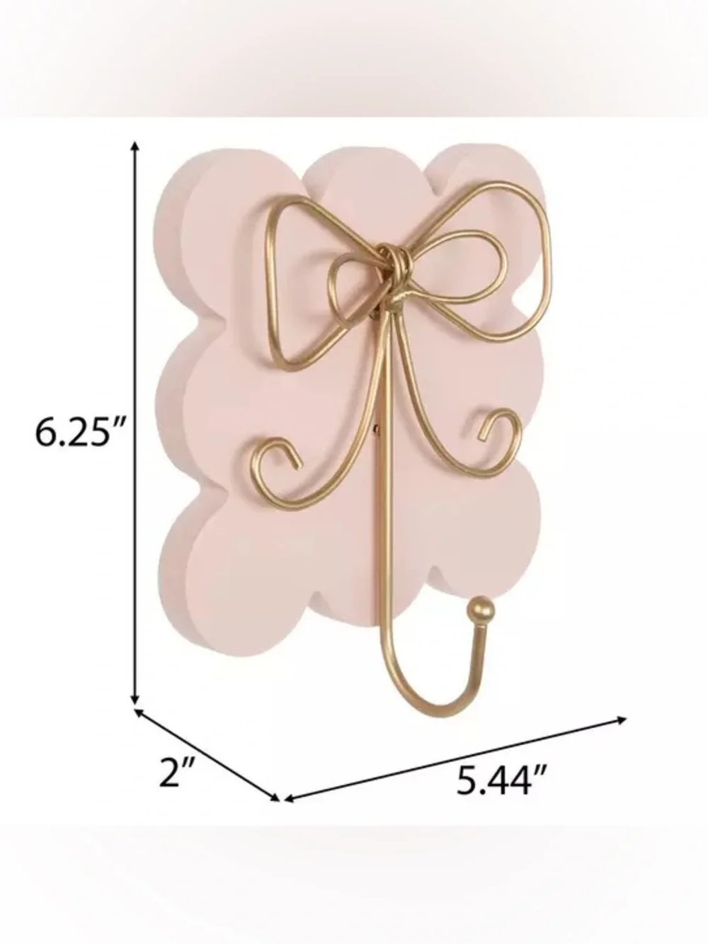 Gold Bow Wood Wall Hook